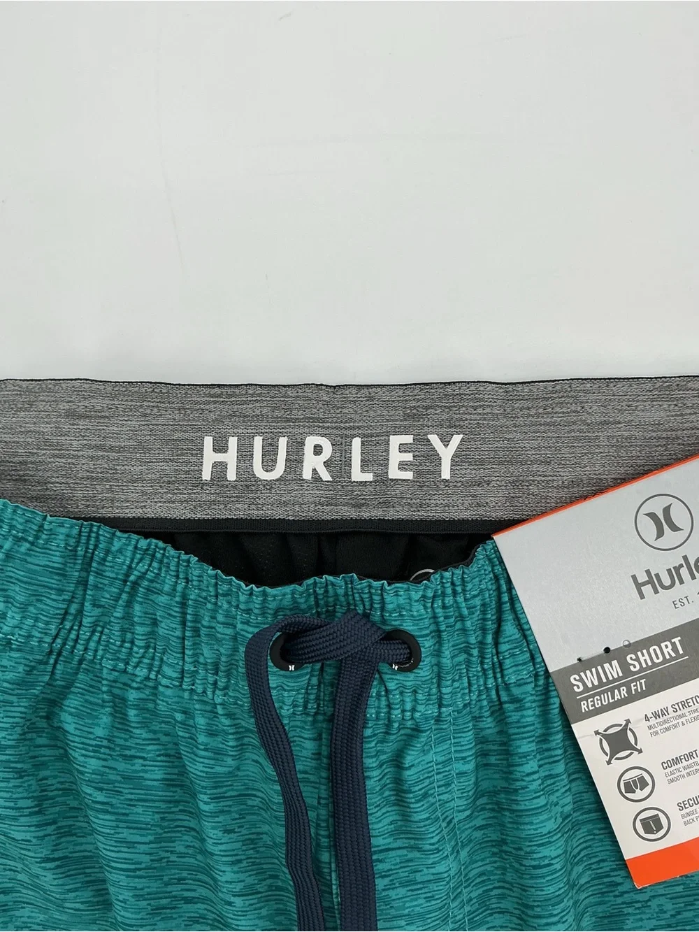 Hurley Men’s Teal Athletic Swim Drawstring Shorts